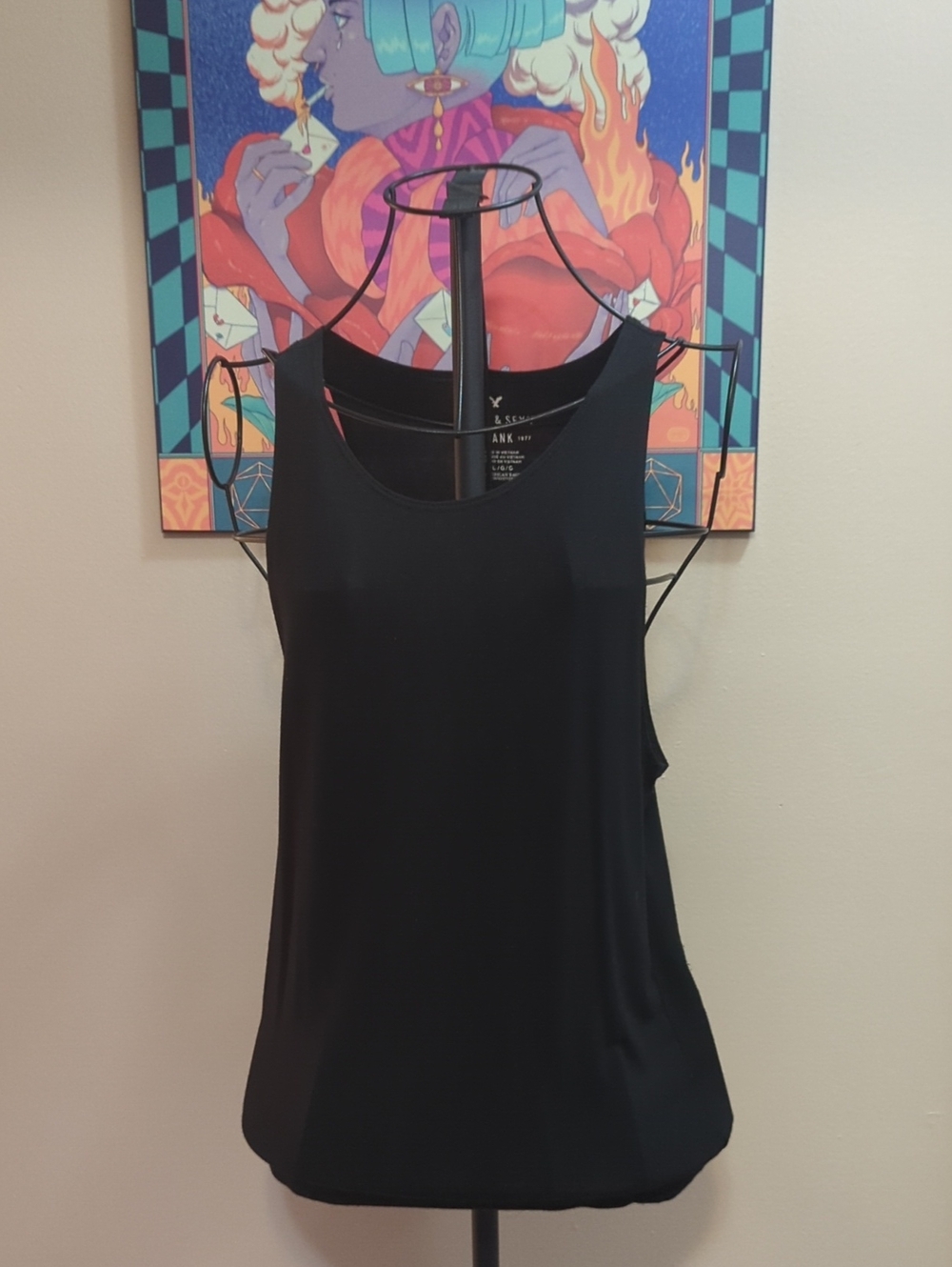 American Eagle OutfittersBlack Scoop Neck Tank Top - Lightweight Layering Staple